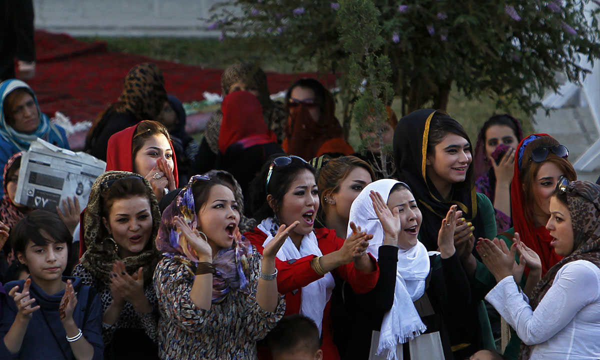fghan girls attend the concert organised by a youth organisation in Kabul.